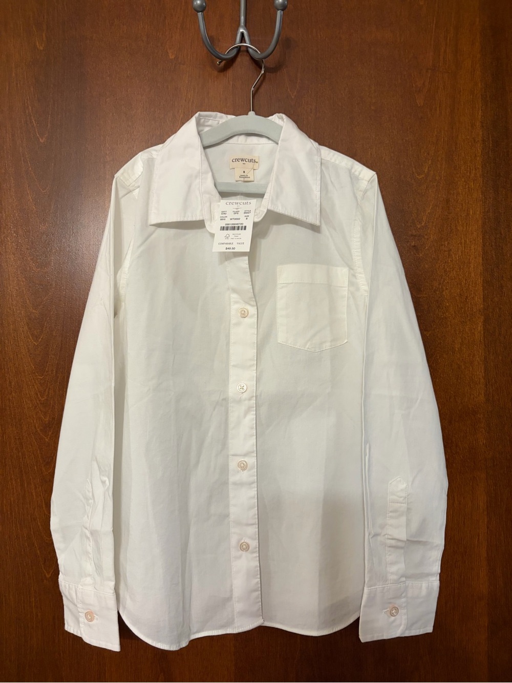 Crewcuts White Long-Sleeve Button-Down Shirt -Boys 8